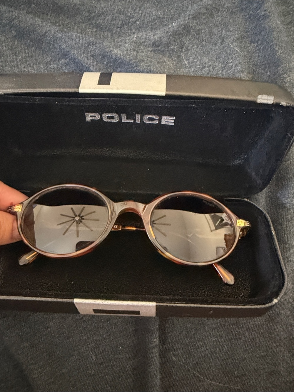 Police Women’s Tortoiseshell Oval Sunglasses with Gray Lenses